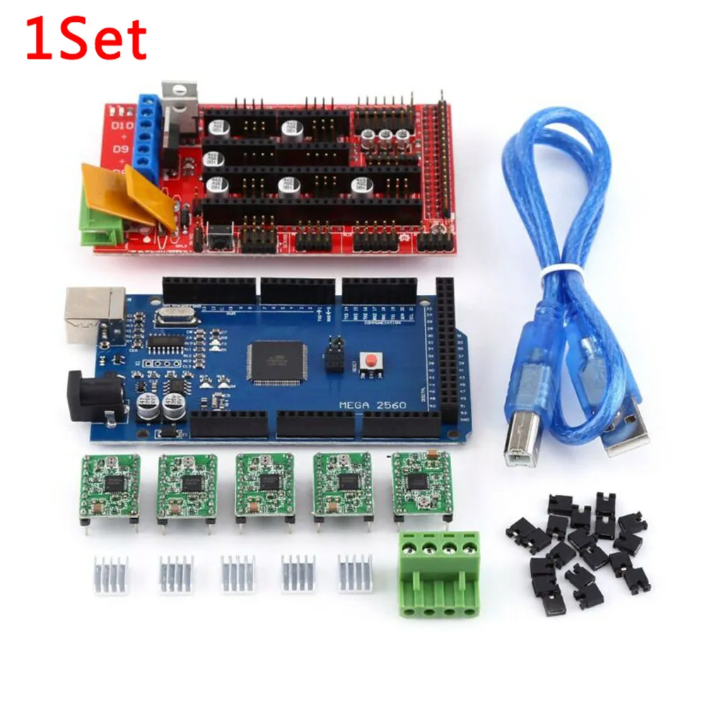 Ramps 1 4 набор RepRep Shield Mega 2560 R3 + A4988 комплект для 3D Кабель USB принтера прочный и
