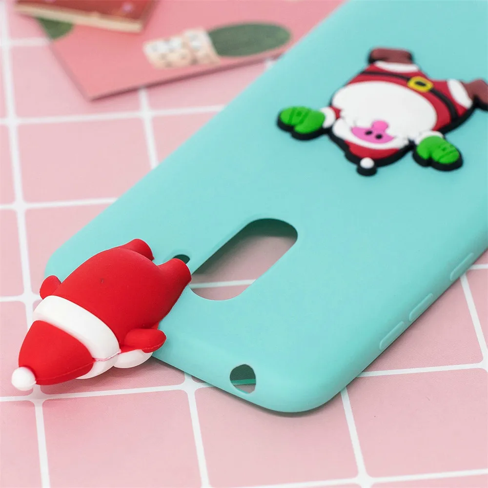 Рождественский чехол для Xiaomi Mi A1 A2 Pocophone F1 мультяшный Новогодний подарок TPU Футляр