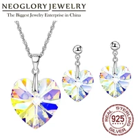 neoglory s925 sterling silver bling jewelry sets necklaces earrings for women gifts embellished with crystals from swarovski