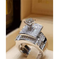 s925 sterling silver moissanite ring for women wedding bridal sets fine jewelry for luxury diamond bohemia silver ring set women
