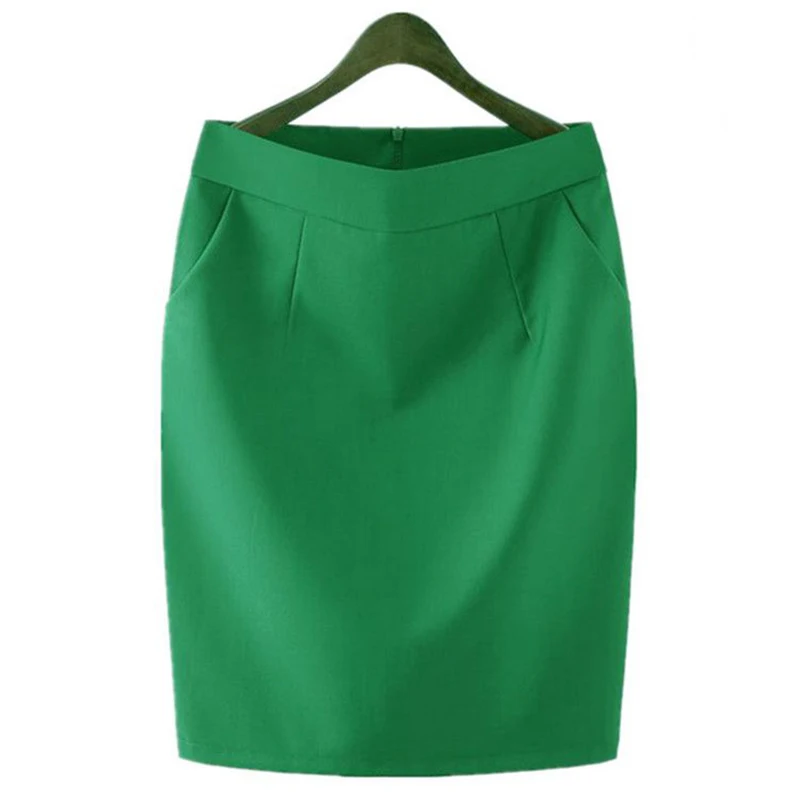 

NEW With Pockets Work Wear High Waist Plus Size Mini Formal Skirts Womens Office Lady Bodycon Vintage Black Pencil Skirt