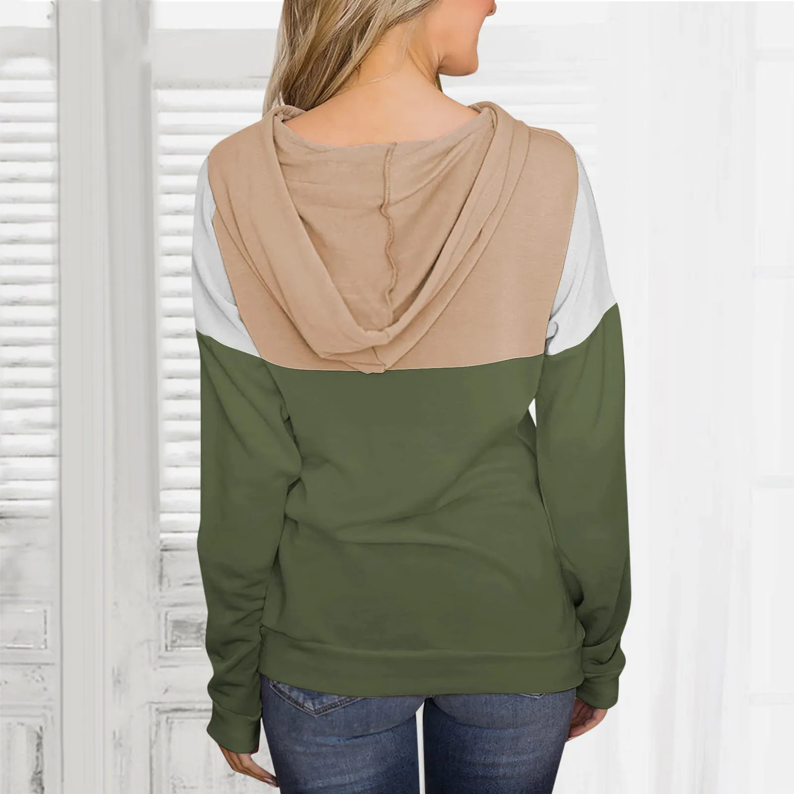 57# Oversize Sweatshirts 2021 Splicing Women's Long Sleeve Hoody Jumper Pullover Top Blouse Women's Sweatshirt Poleron Sudadera