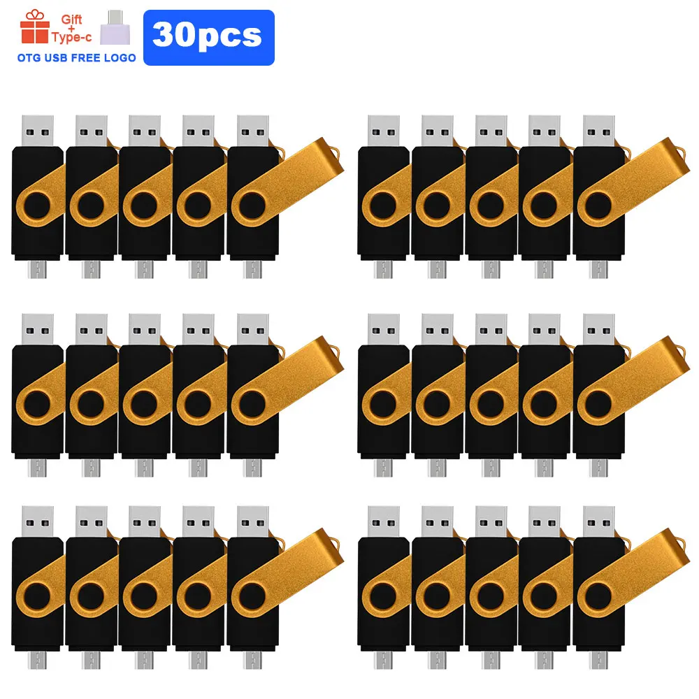 30 шт./лот 3 в 1 OTG Type C Usb флеш накопитель высокоскоростной PenDrive 64 ГБ 32 16 8 4 Cle 2 0 U диск