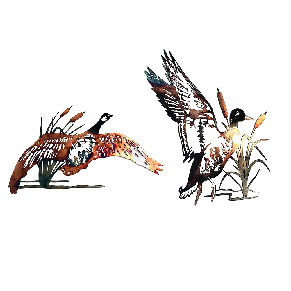 

Металл Кованое железо утка полый силуэт скульптура Творческий открытый сад для внутреннего дворика подвесная Искусство декоративный куло...