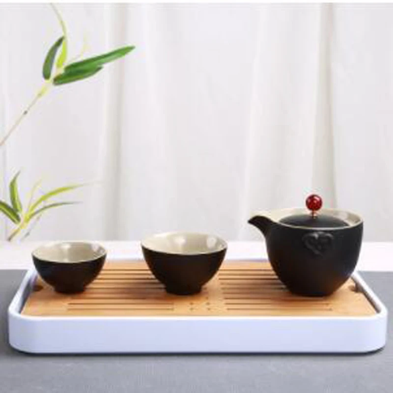 Мини поднос для чая керамика бамбуковый дренажный набор хранения воды чайный