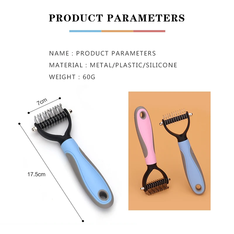 

Pet Dematting Comb Tools Dog Cat Hair Removal Grooming Shedding Fur Trimming Brush Cutter Puppy Kitten Long Curly Pet Supplies