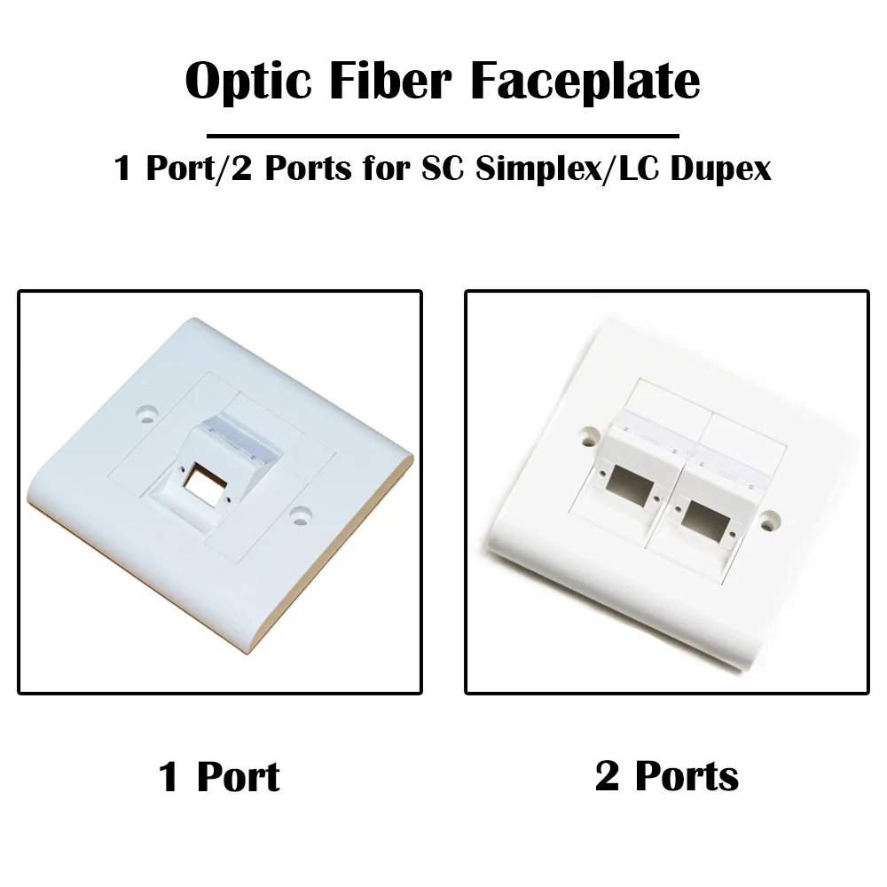 

5 Pieces 1 Port/2 Ports SC Simplex/LC Duplex Optic Fiber Faceplate FTTH FTTD Networking UPC/APC Adapter Ethernet