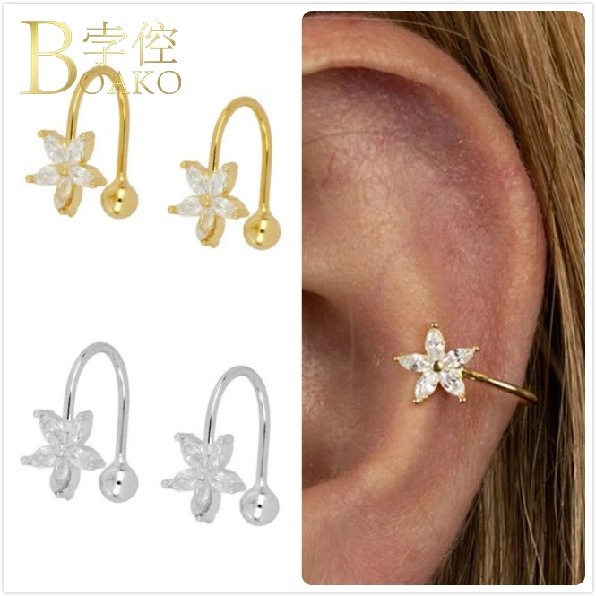 Женские серьги-каффы без пирсинга серебро 925 пробы | Украшения и аксессуары