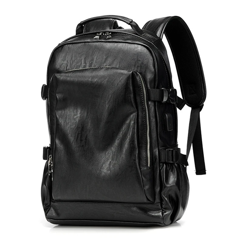 Рюкзак из искусственной кожи с USB зарядкой мужская сумка мужской рюкзак школьный