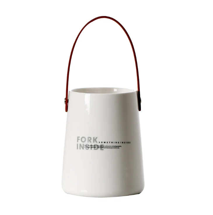 Столовые приборы с кожаными ручками контейнер для столовых приборов креативная