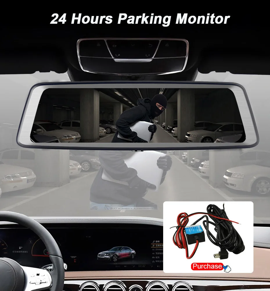 QUIDUX 1" ips зеркало заднего вида 4G Android 5,1 gps навигация ADAS dash cam 2G ram 3 2G rom 1080P 4 камеры Автомобильный видеорегистратор DVR