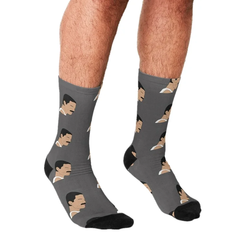 

Забавные мужские носки 2021, мужские счастливые носки Freddie Mercury с принтом в стиле хип-хоп, милые мужские носки в уличном стиле, сумасшедшие носк...