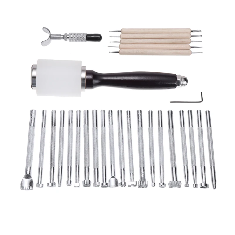 27 шт. набор инструментов для работы с кожей|Наборы обработки кожи| |