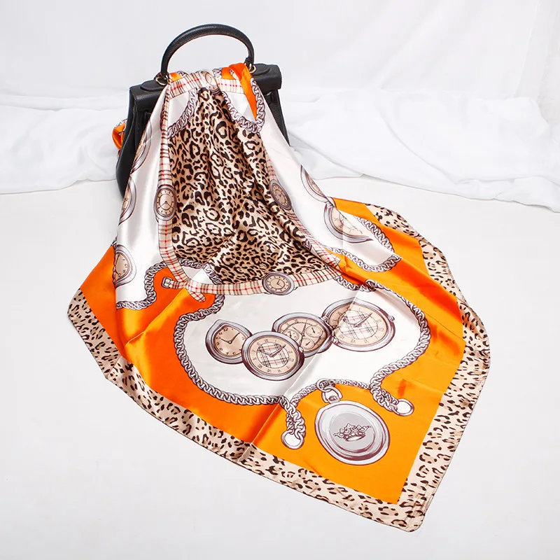 FXAASS бандана женский хиджаб квадратный шарф модный Ретро Роскошный шелковый шали