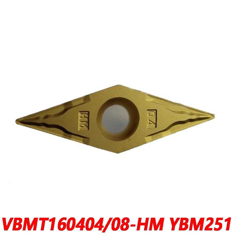 

100% Original VBMT VBMT160404-HM YBM251 VBMT160408-HM 10pcs Carbide insert Special for processing steel Parts High Quality