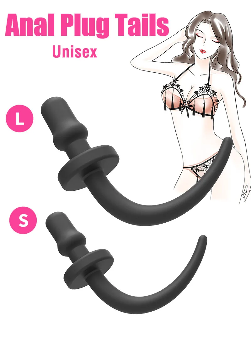 Silicone Puppy Play Dog Tail Smooth Anal Plug Prostate Massager G-Spot Tails Sexy Pet Roleplay SM Adult Sex Toys For Couple | Красота и