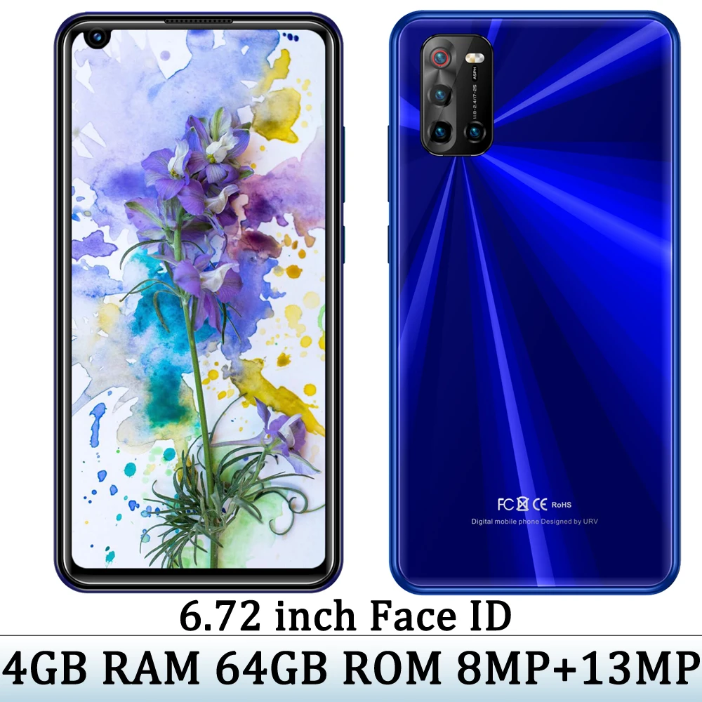 

4G RAM+64G ROM 7A Quad Core 6.72" Face ID Mobile Phones Front/Back Camera Global Smartphones 8MP+13MP Android Celulares Unlocked