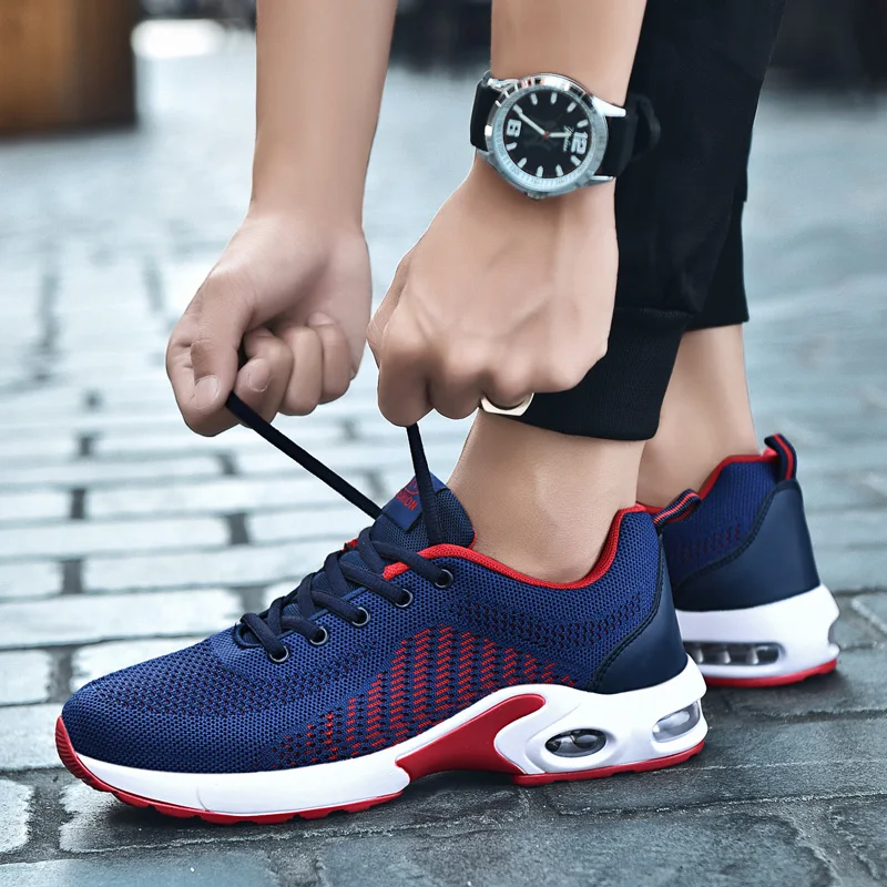 

Running Shoes Male Shoes New Breathable Flying Woven Sports Casual Shoes Cool Lace-up Outdoor Comfortable Jogging Walking Male