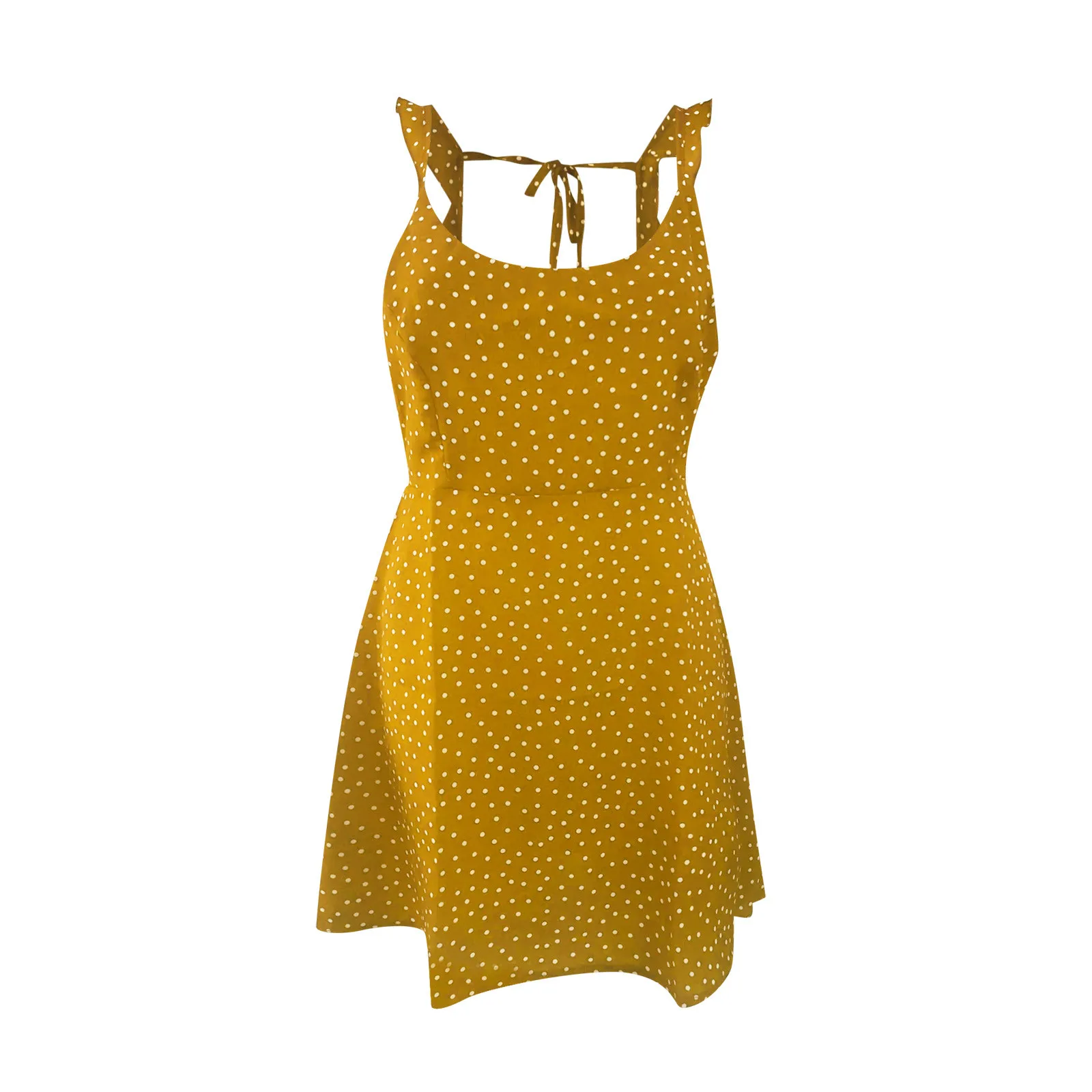 

40# Sexy Polka Dot Sleeveless Dress Women Spaghetti Strap Backless V-neck Summer Dress Holiday Party Club Dresses For Women