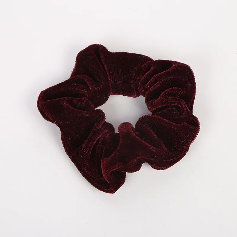 R-Wine Red Новинка, 30 цветов, винтажные резинки для волос, толстые бархатные резинки, женские эластичные ободки для девочек, головные уборы, простые резиновые галстуки для волос - Цвет: R-Wine Red