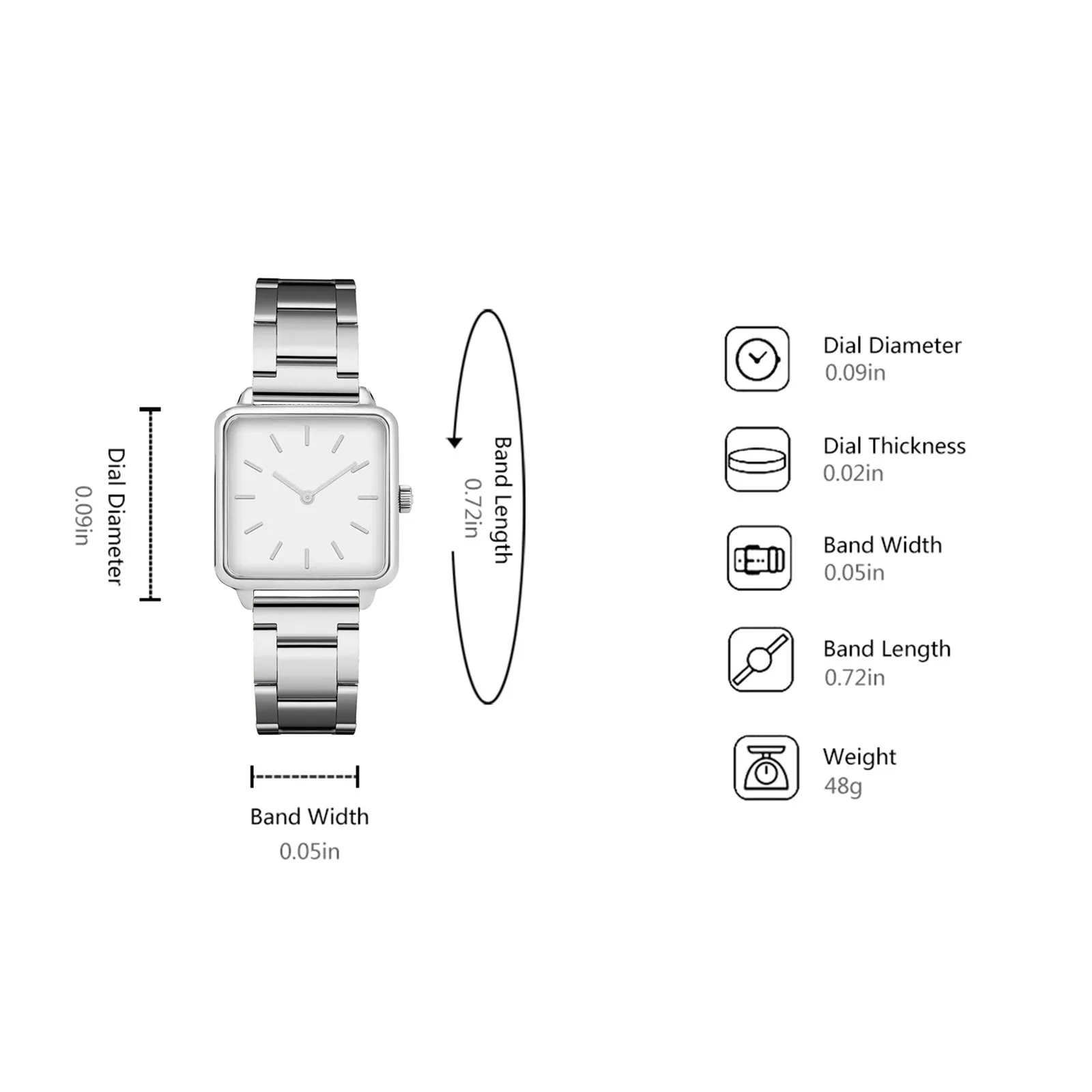 

Women's Quartz Watch Simple Atmosphere All-match Fashion Single Product Leather Strap Watch Square Female Strap Watch 40*