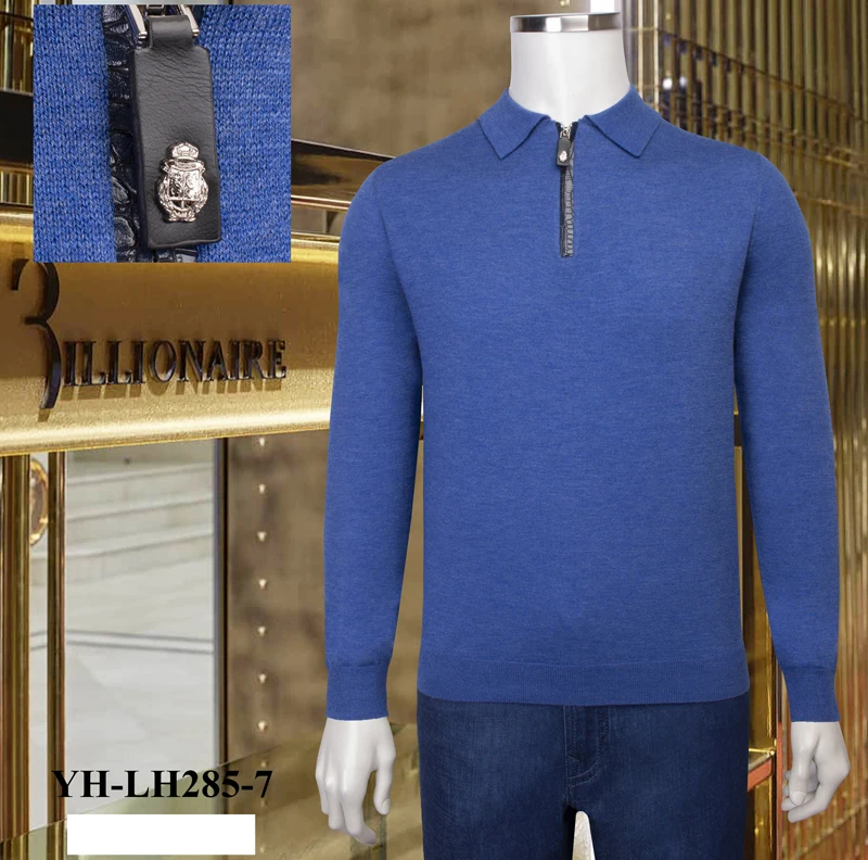 

sweater men Billionaire 2021 winter New fashion Casual warm Comfortable high quality embroidery size M-4XL lapel Cowhide