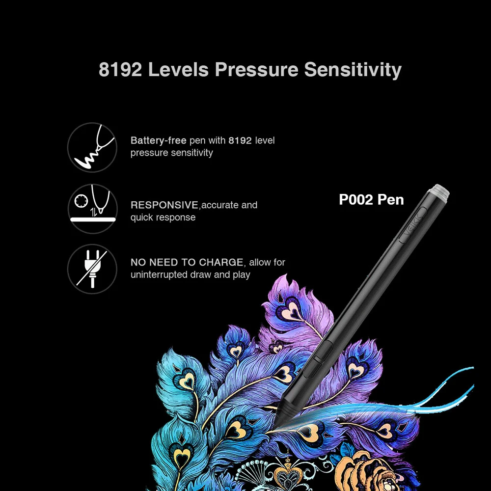 VEIKK A15 10 x 6 Inch Graphics Drawing Tablet with 12 Shortcut keys 8192 levels 60 Degrees Tilt for Windows mac Android to Draw |