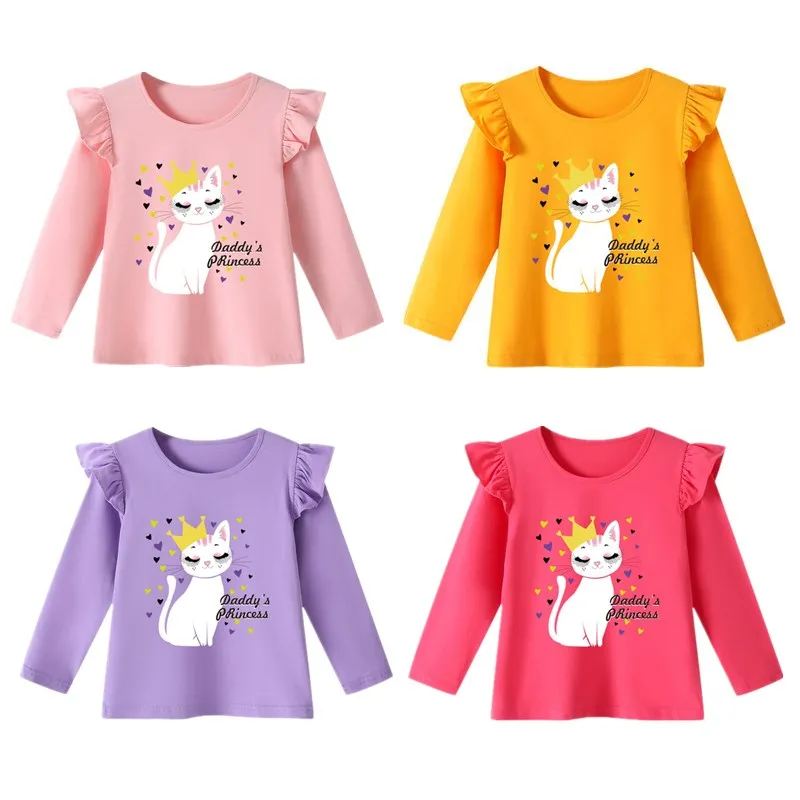 

Children's T-shirt For Girls Clothes Long Sleeve Baby Shirt Cartoon Print Kids Clothing Cotton Tops 2022 Spring Autumn