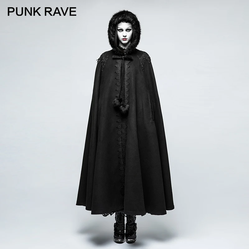Панк рейв готический с капюшоном роль накидка играть костюмы полной длины плащ