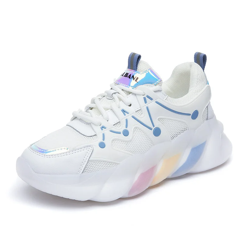 

Новинка Весна 2021, Повседневная модная универсальная легкая спортивная обувь с радужной подошвой, дышащие кроссовки для бега