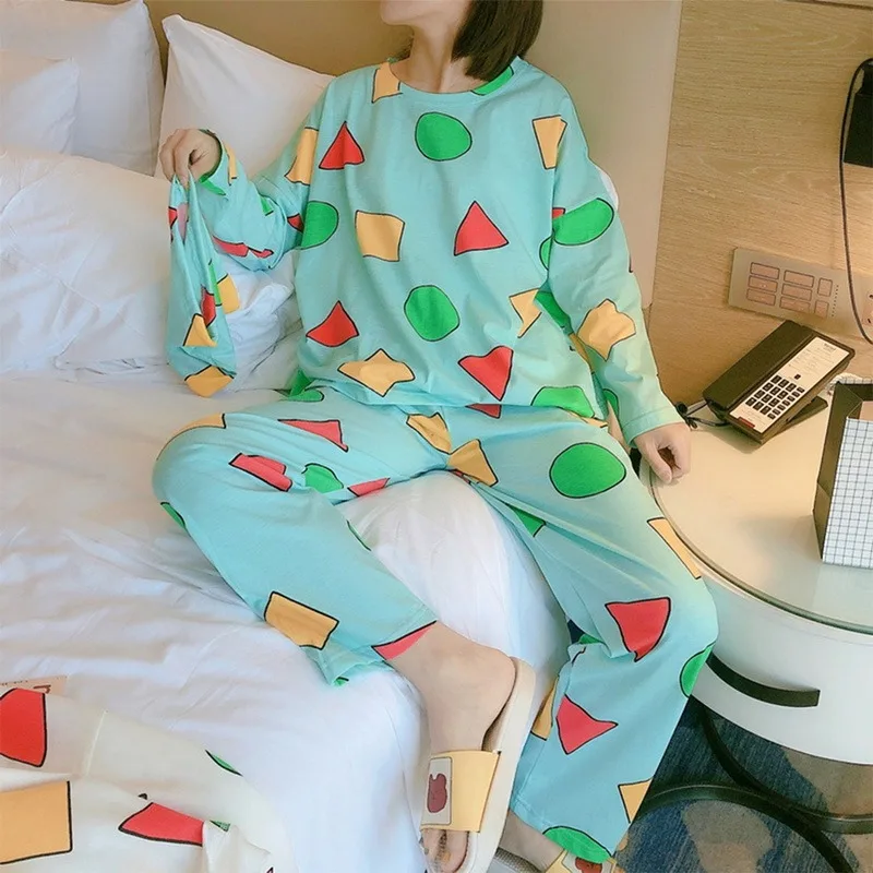 

Pijama Sin Chan Man Pajama Sinchan Cotton Summer Short Sets Japanese Pajamas for Couples Man and Woman Sleepwear 2021