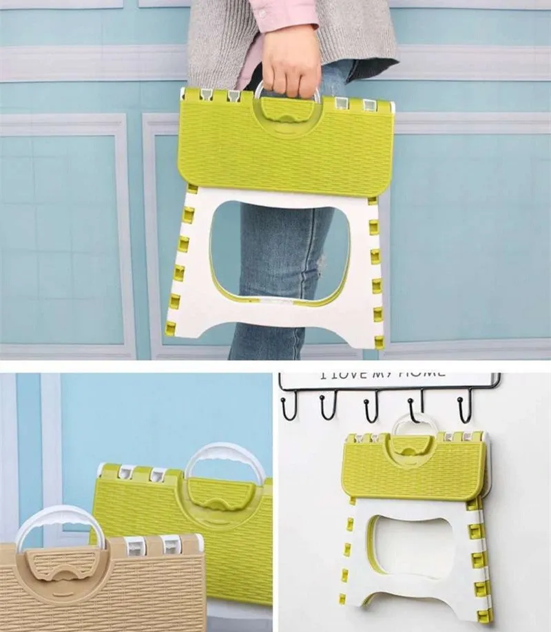 Пластиковый многофункциональный складной стул для ног домашний походный