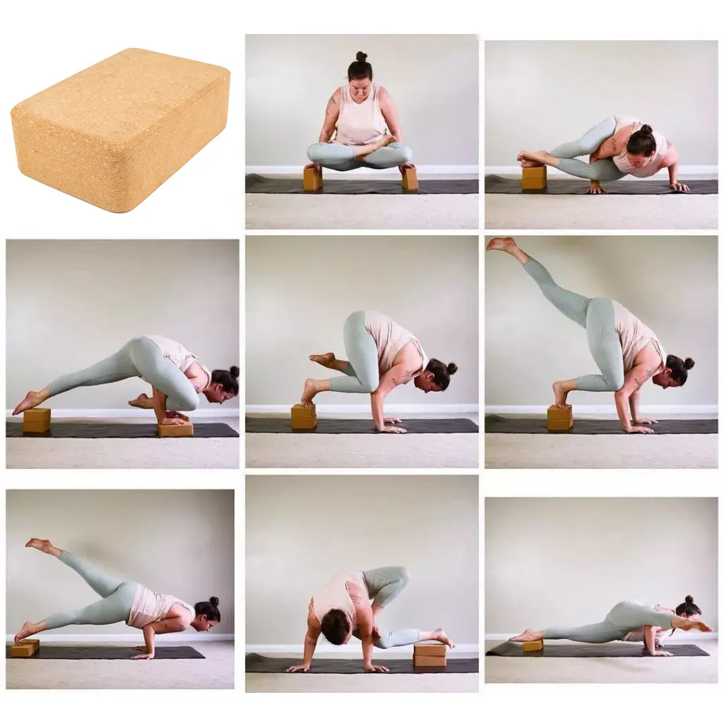 

1Pc High Density Natural Cork Yoga Wood Block Environmental Tasteless Soft Elastic Yoga Cushion Body Relaxing Yoga Accessories
