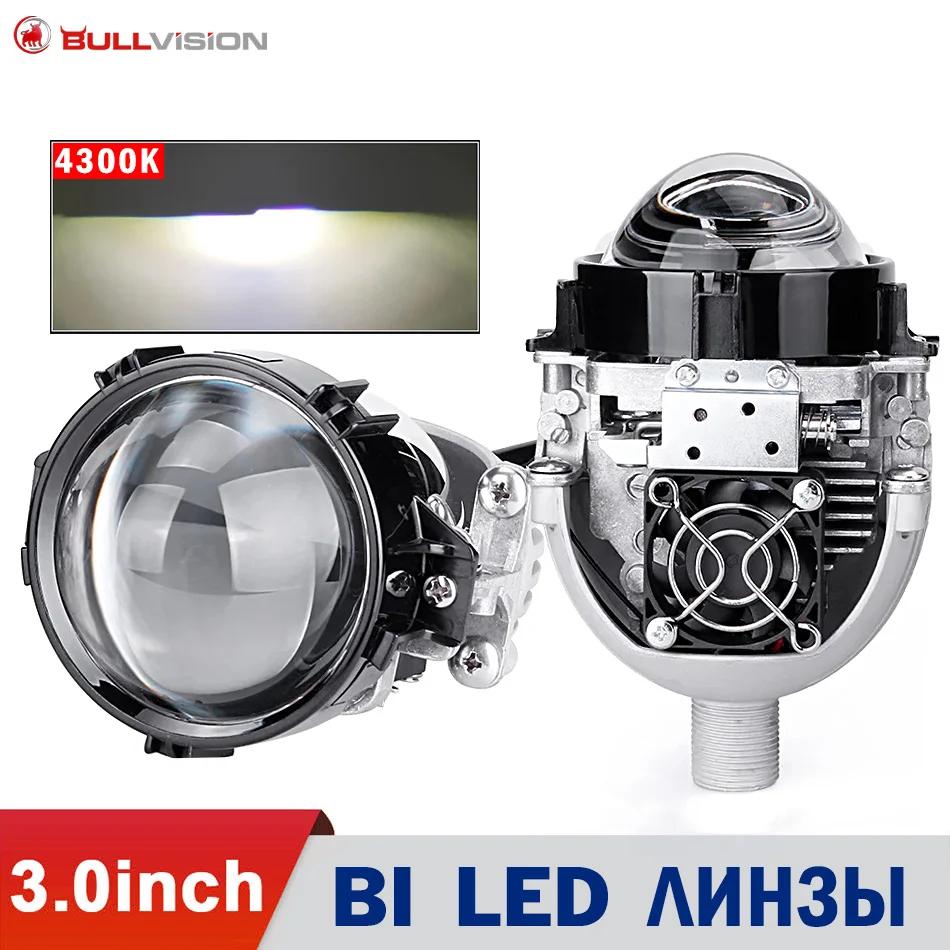 3.0 Inch Bi LED Lens 30000 Lumens H4 H7 9005 9006 LED Bulb Headlight BiLed Projector Lenses Car Lights 4300K Car Retrofit Lights