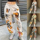 Женские спортивные штаны Y2k Harajuku с мультяшным принтом черепа, брюки-карго, уличная одежда для бега, женские повседневные спортивные брюки на осень