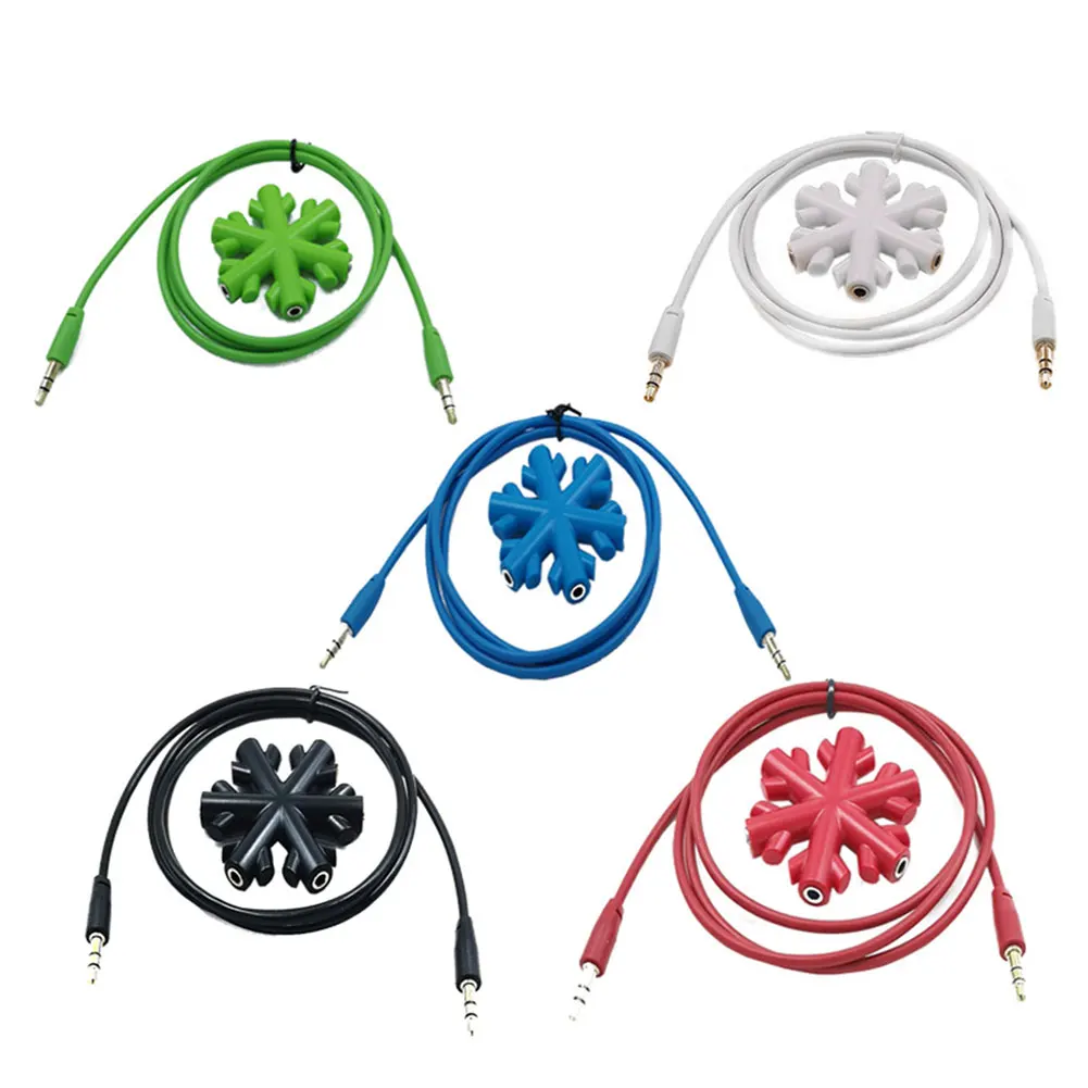 Снежный сплиттер адаптер для гарнитуры 1 штекер на 5 портов гнездо стерео музыка 3