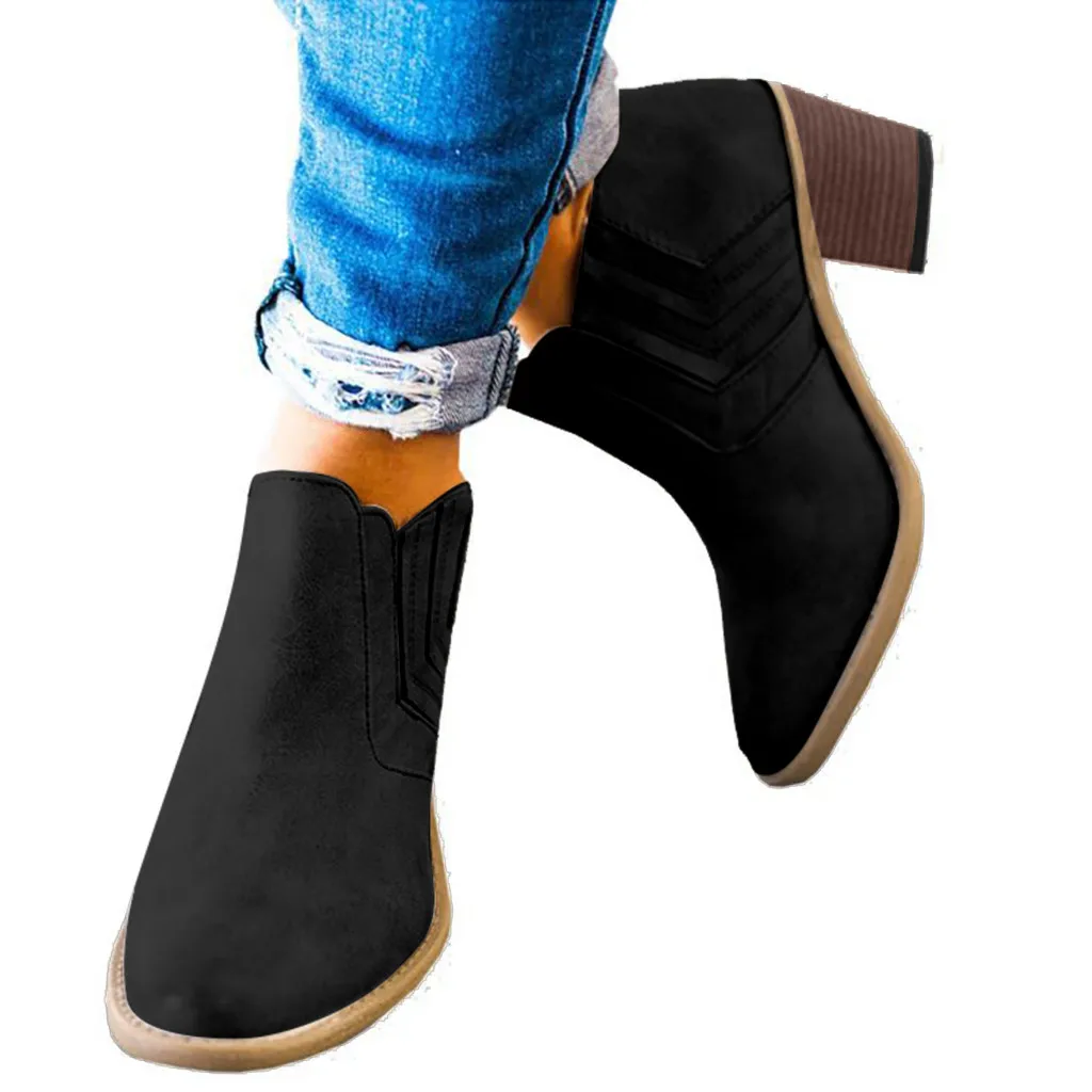 SAGACE/ботинки большого размера Женские ботильоны на высоком каблуке с острым