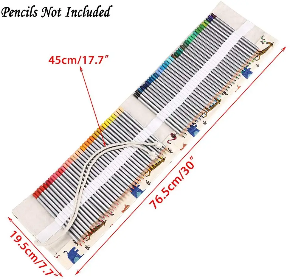 Милый холщовый карандаш ручной работы с мультипликационным рисунком зоопарка