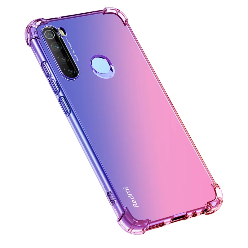 4 Gradient Armor Silicone Case For Xiaomi Redmi Note 8 Pro Case Transparent Soft TPU Shockproof Bumper Cover For Redmi Note 8 Case - Цвет: 4