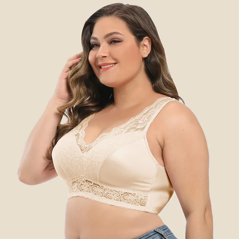 

Sexy Wireless Active Bra Vest Lace Plus Size Women Sleeping Bralette Seamless Underwear 3XL Pink Lingerie Brasier Mujer