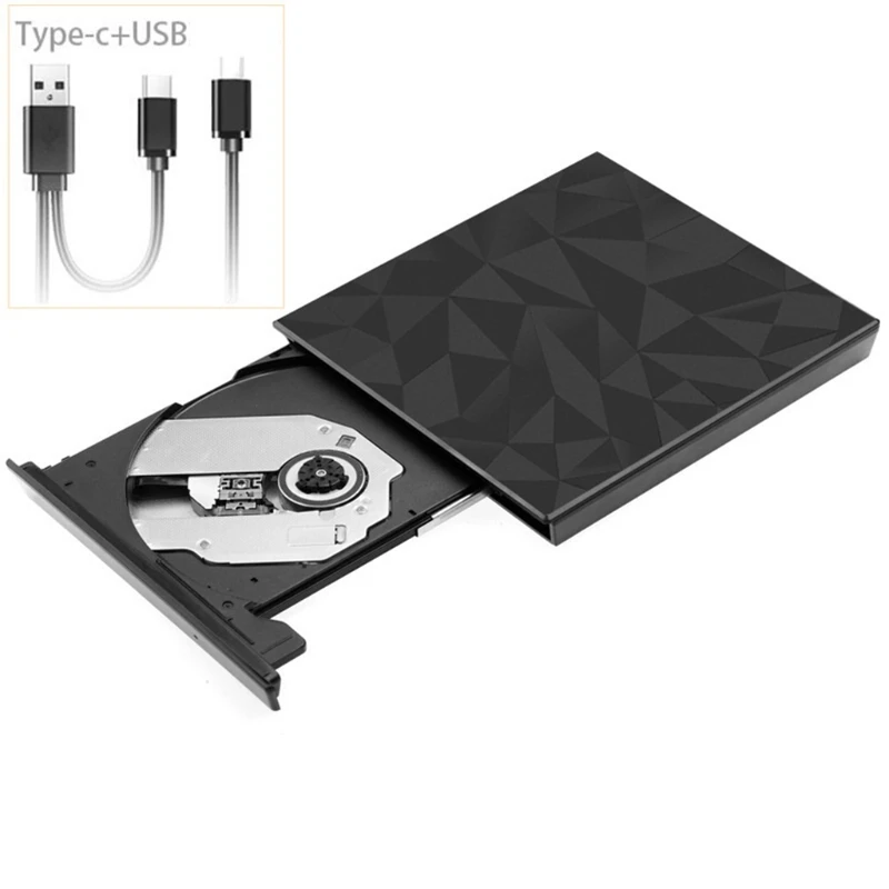 

H7JF USB 3.0 Type-C DVD RW DVD Writer External DVD Drive Multi Ultra Slim Portable DVD Writer Drive for Laptop Desktop PC