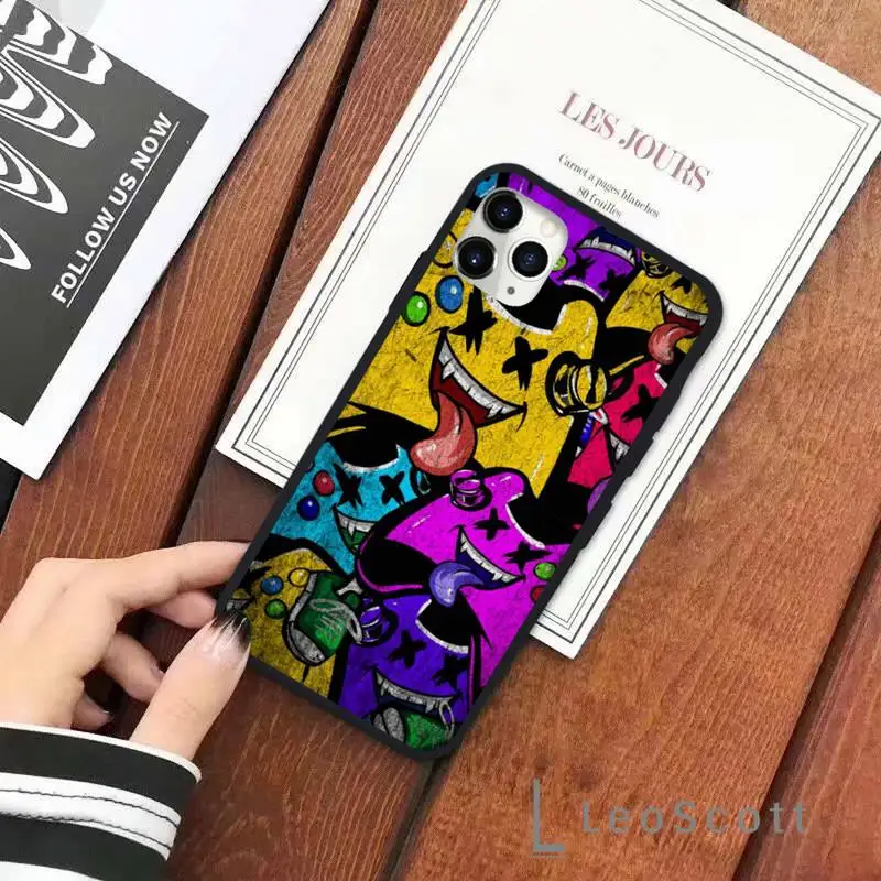 

art Inkjet graffiti blocks creative evil Phone Case for iPhone 11 12 pro XS MAX 8 7 6 6S Plus X 5S SE 2020 XR Soft silicone
