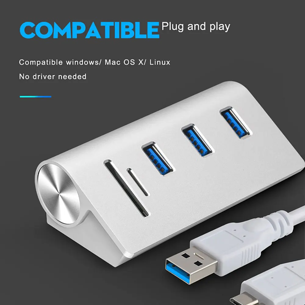 Высокая Скорость USB3.0 компонентов 3 Порты и разъёмы Hub адаптер для ПК Тетрадь USB