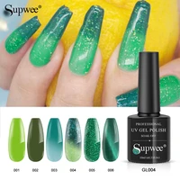 supwee jelly temperature color change glitter varnish nail art set uv led soak off top base gel nail uv gel varnishes for nails