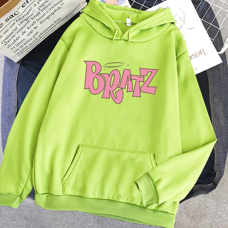 

Bratz Letter Print Hoodie Autumn Winter Sweatshirt Unisex Men And Women's Casual Student Fashion Hooded Sweatshirt Long Sleeve