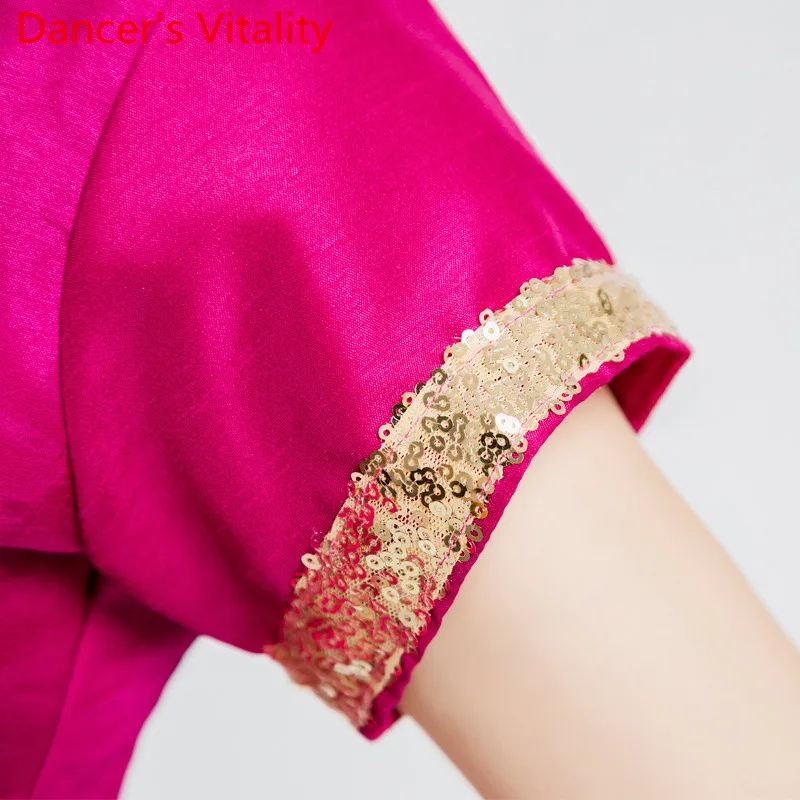 Женская индийская танцевальная тренировочная одежда искусственный Топ 5 цветов