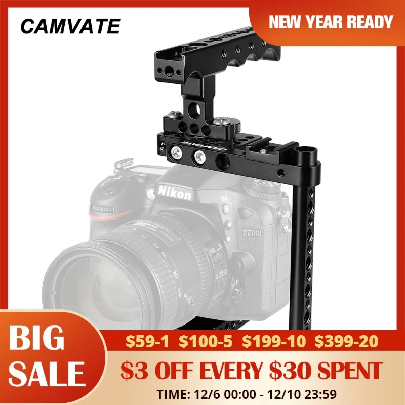 CAMVATE Camera Cage Rig For Canon 550D 500D 450D 760D 7D MarkII 5D MarkIII 5DS 5DSR D7000 D7100 a58 a7 a7II A99 GH5 | Электроника
