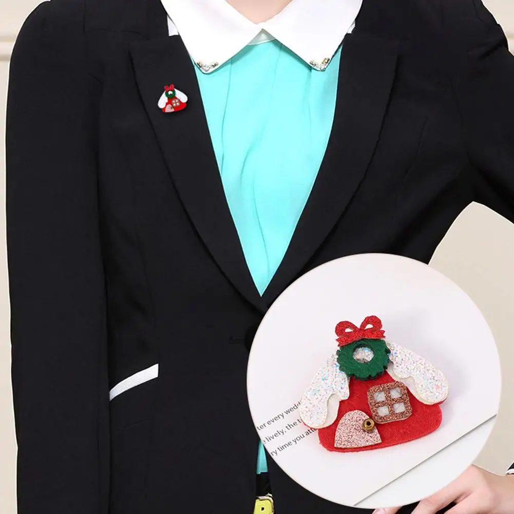 Милый Рождественский корсаж домик форма брошь булавка ювелирное изделие для