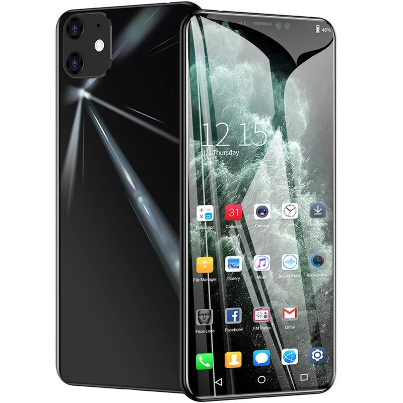 Black Нотч экран Android 9 большой экран 6 дюймов смартфон 11Pro разблокированный мобильный сотовый смартфон Google Play магазин бесплатный подарок - Цвет: Black