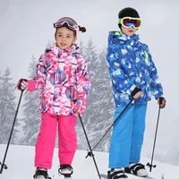 2020 new ski suit kids winter 30 degree snowboard clothes warm waterproof outdoor snow jackets pants for girls and boys brand